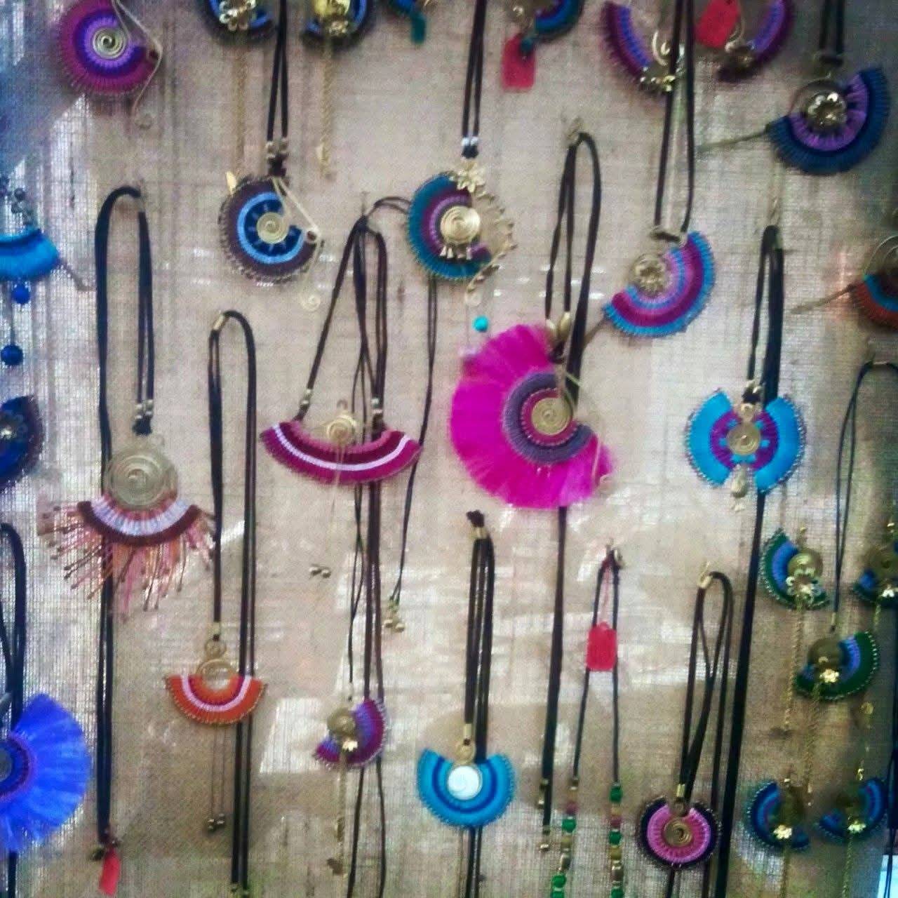 Colorful Micro Macramé Pendants Display